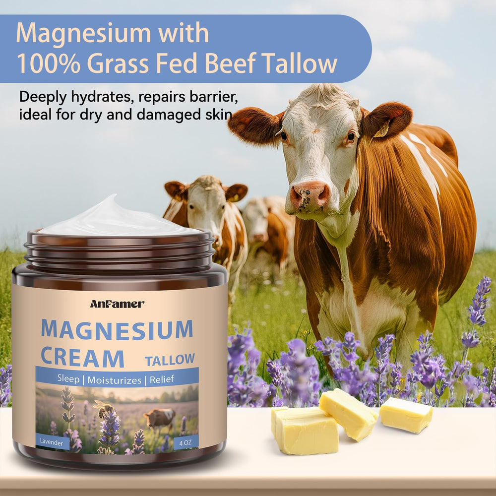 AnFamer magnesium cream texture shows rich, creamy consistency ideal for post-exercise massage.