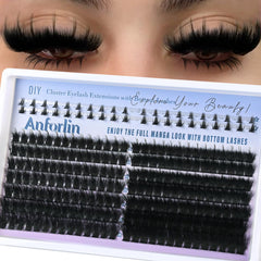 ANFORLIN thick lash clusters with spikes for dramatic upper lashes