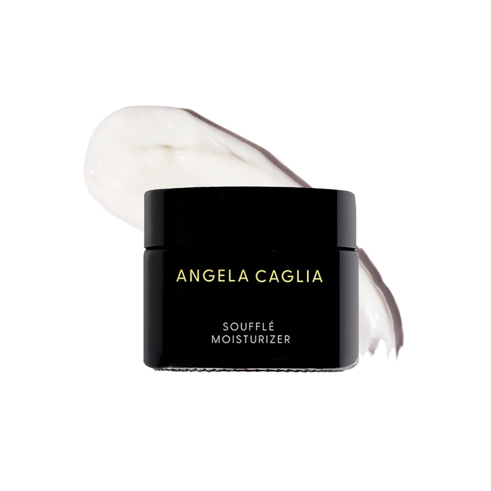Angela Caglia Soufflé Moisturizer texture spread shows lightweight hydration