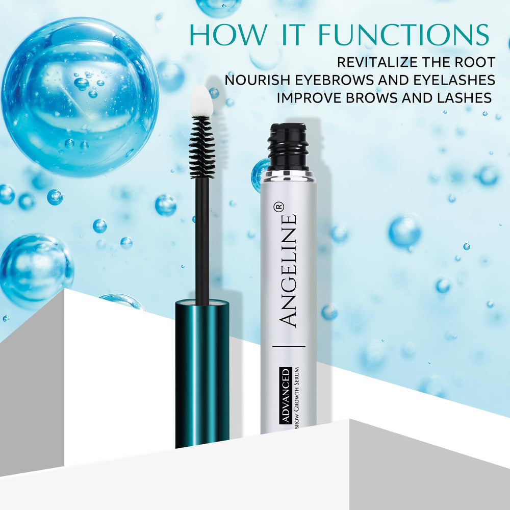 Angeline serum dense brows close-up suggests visible volume gain