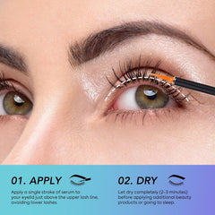 Angeline Premium Lash Serum bottle angled to show branding and cap.