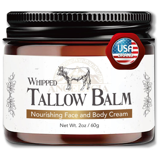 Angelycia Beef Tallow Face Moisturizer jar provides deep hydration for radiant, nourished skin