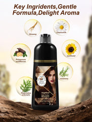 AngeRose Chestnut Brown application at temples for natural gray blending.