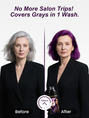 AngeRose bottle shows cleansing and conditioning in one wash for shine.