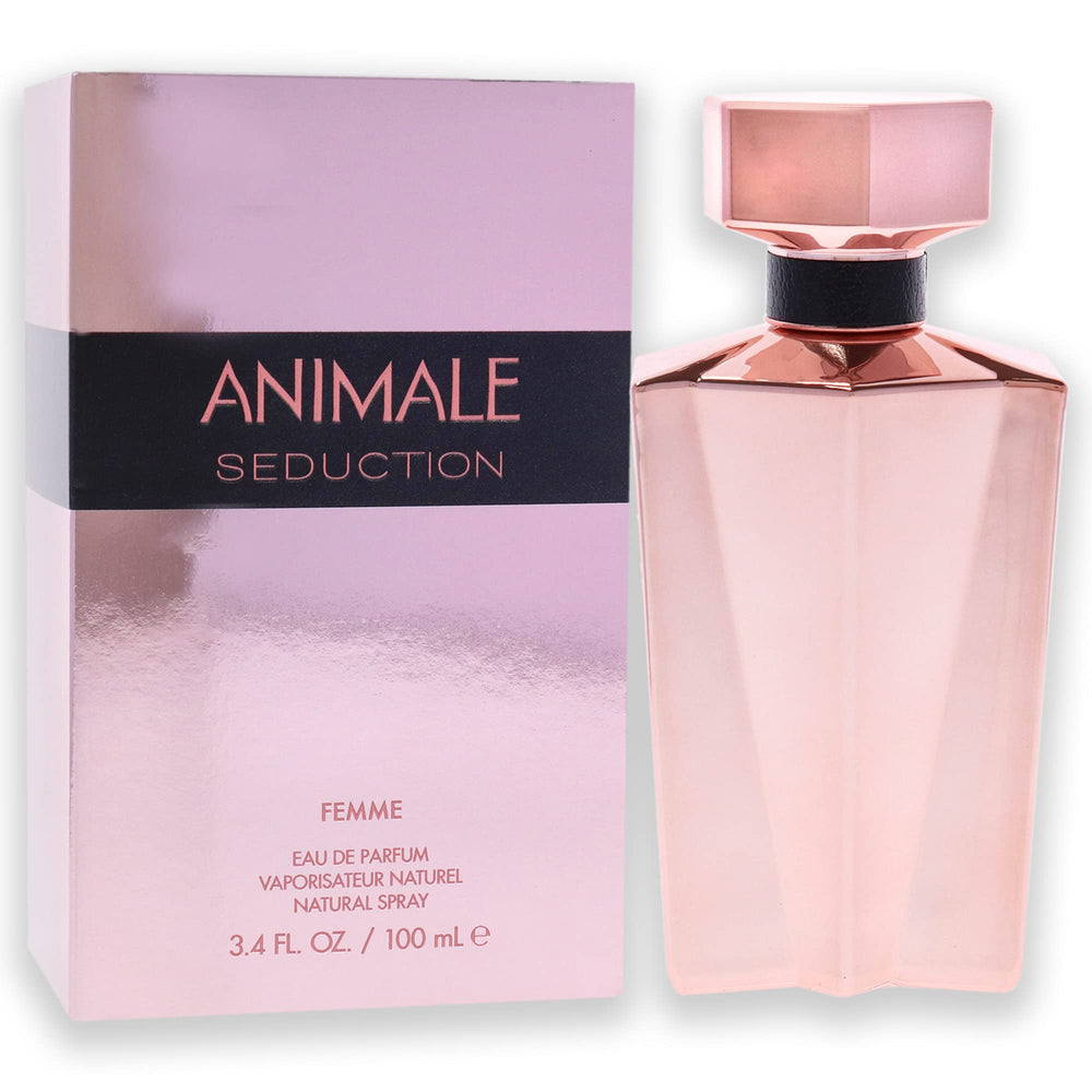 Close-up of Animale Seduction Femme cap, showcasing elegant packaging.