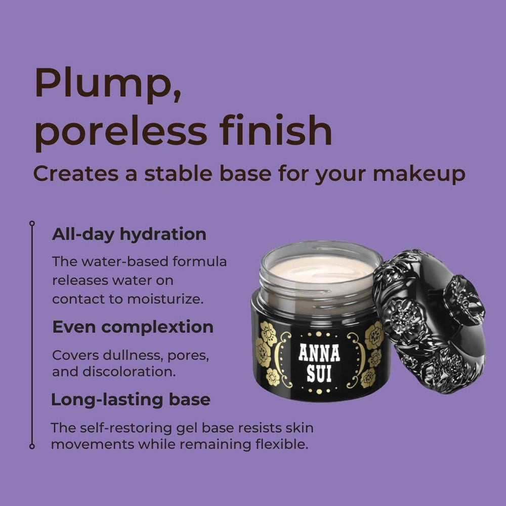 ANNA SUI Gel Foundation Primer texture swirl shows light, breathable base