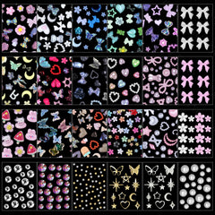 Anower 3D nail charms with stars and bows offer stylish accents