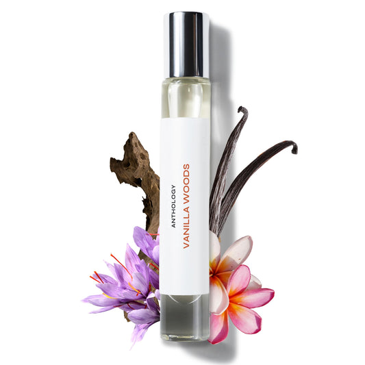Anthology Vanilla Woods perfume oil shows vanilla core for refined everyday elegance.