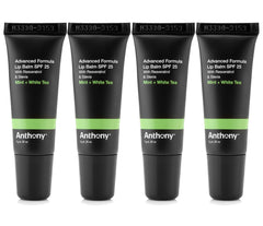 Anthony 25 SPF lip balm 4-pack front view with matte tubes.