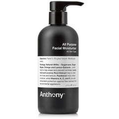 Anthony All-Purpose Facial Moisturizer bottle highlights lightweight hydration for daily use.