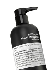 Anthony All-Purpose Facial Moisturizer packaging label notes paraben-free and dermatologist tested.