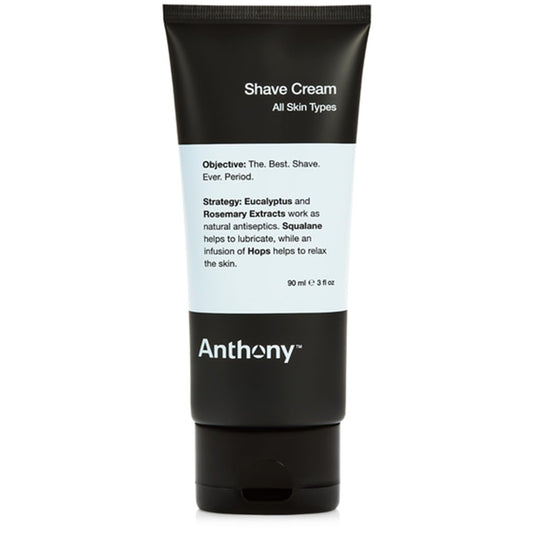 Anthony Shaving Cream for Men bottle packaging emphasizes a soothing formula