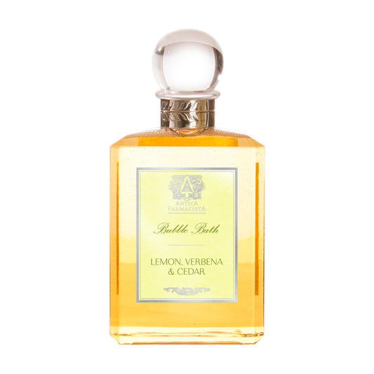 Antica Farmacista Bubble Bath bottle front shows premium, nourishing bath experience