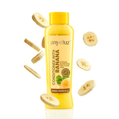 ANYELUZ Banana Conditioner bottle pour showing deep conditioning potential