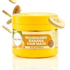 ANYELUZ Banana Hair Mask bottle closeup reveals nourishing shine