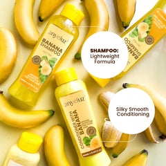 ANYELUZ Banana Shampoo close-up lather for gentle cleansing.