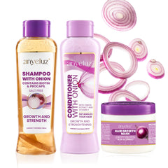 ANYELUZ Onion Shampoo bottle helps reduce oil and leave hair refreshed.