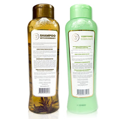 ANYELUZ Product Pack Shot shows complete Rosemary Shampoo and Aloe Conditioner set.