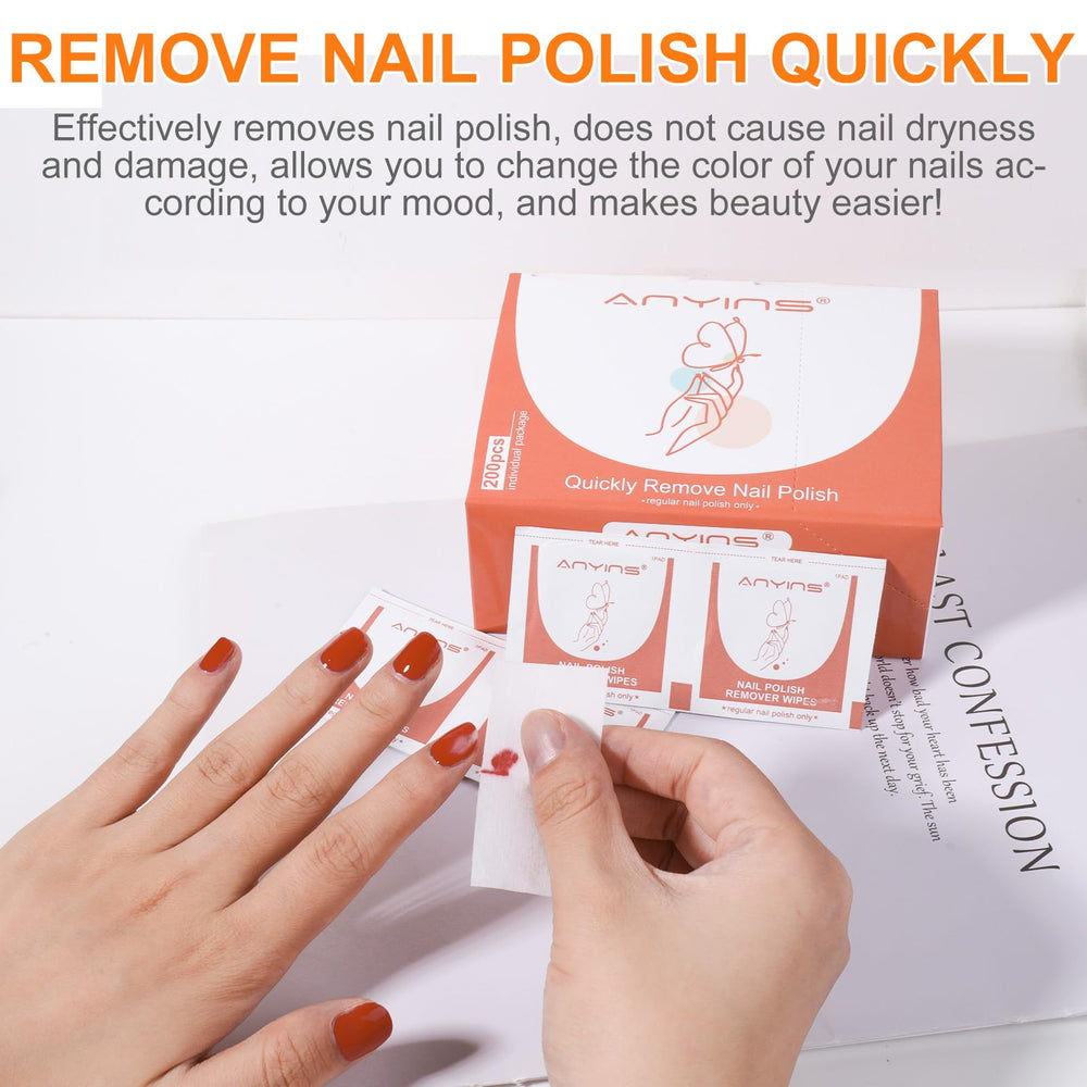ANYINS 200-piece value pack offers salon-grade polish removal at home