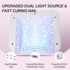 ANYINS UV Nail Lamp 120W interior open chamber fits hands or feet