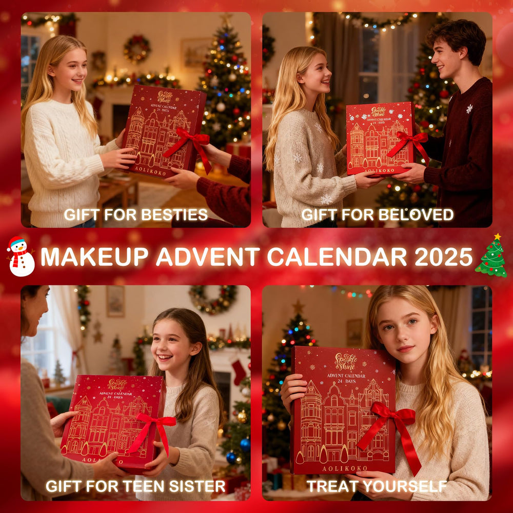 Aolikoko accessories advent calendar 24 days with hair clip and earrings for finishing touches.