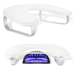 AONOLOVO nail arm rest with a 10-degree incline supporting a client's hand