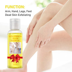 AOPEIBOTO Yellow Peeling Oil texture applied for gentle exfoliation