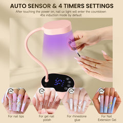 AORAEM UV Lamp shows 365nm+405nm spectrum for even gel curing.