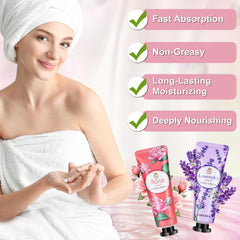 Aottom Peach hand cream pack with refreshing scent and moisture.