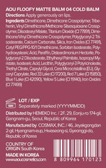 AOU Floofy Matte Balm on cheeks for natural color and matte depth.