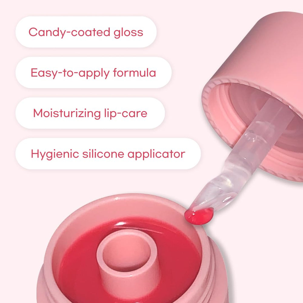 AOU Glowy Chonky Tint Balm Apple on lips with natural gloss