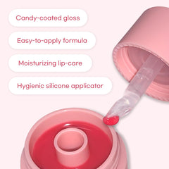 AOU Glowy Chonky Tint Balm Apple on lips with natural gloss