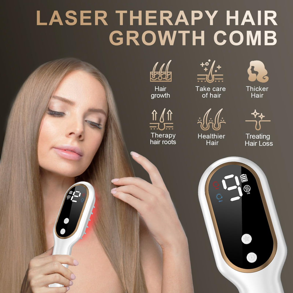 Apbier Laser Hair Growth Comb easy-use button design for simple operation