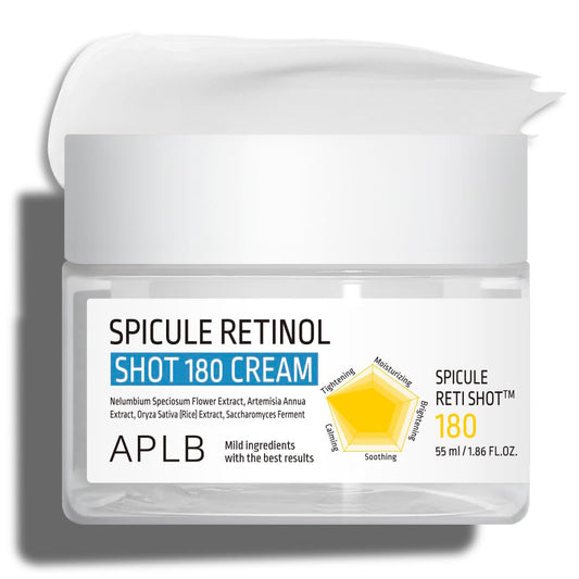 APLB Spicule Retinol Shot 180 bottle; premium packaging for easy daily use.