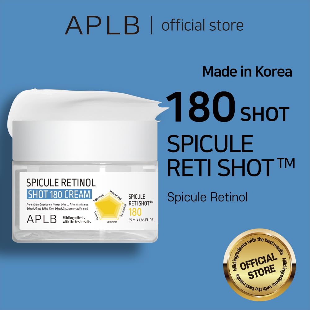 APLB Spicule Retinol Shot 180 label close-up; clear product details for trusted use.