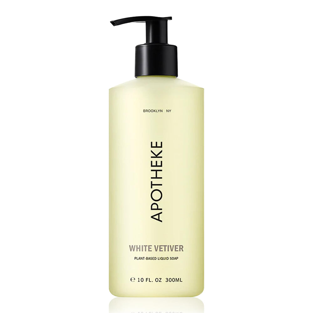 APOTHEKE White Vetiver bottle—premium hand soap for daily cleansing.