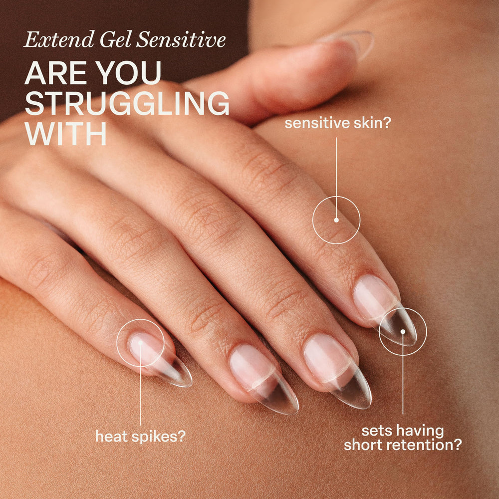 Thin-layer application on nails with APRÉS Gel Sensitive for strong yet gentle adhesion