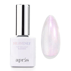APRÉS Heavenly Top Gelcoat Blessed bottle with shimmering purple finish for glamorous nails