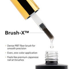 APRÉS Non-Wipe Matte Top Gel Coat brush applying for a mess-free matte manicure