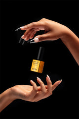APRÉS Soft Gel Builder natural nail overlay adds strength and durability.