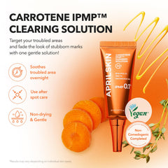 APRILSKIN Carrotene IPMP Clearing Solution texture close-up hints lightweight, non-greasy formula.