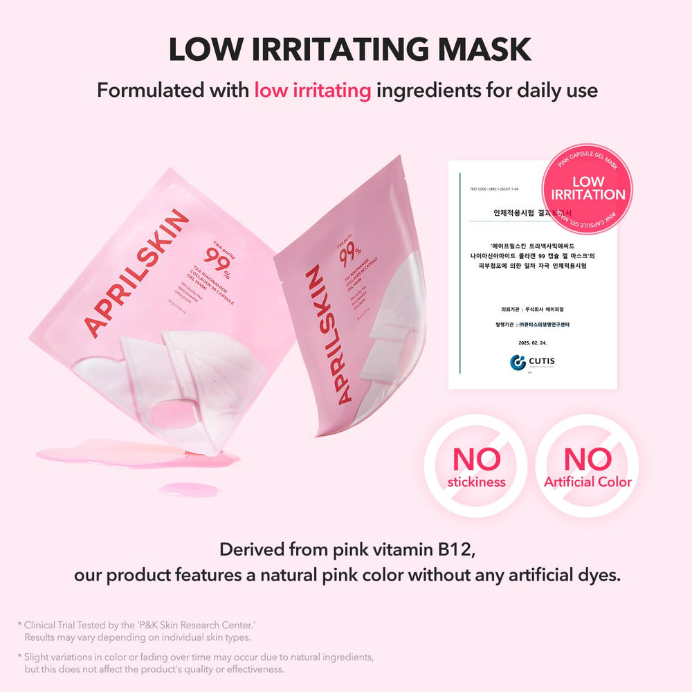 APRILSKIN TXA Pink Capsule Gel Mask glow potential with nightly use.