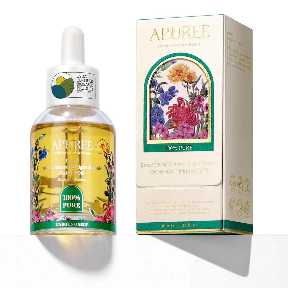 APUREE cuticle oil bottle close-up for daily gentle cuticle care.