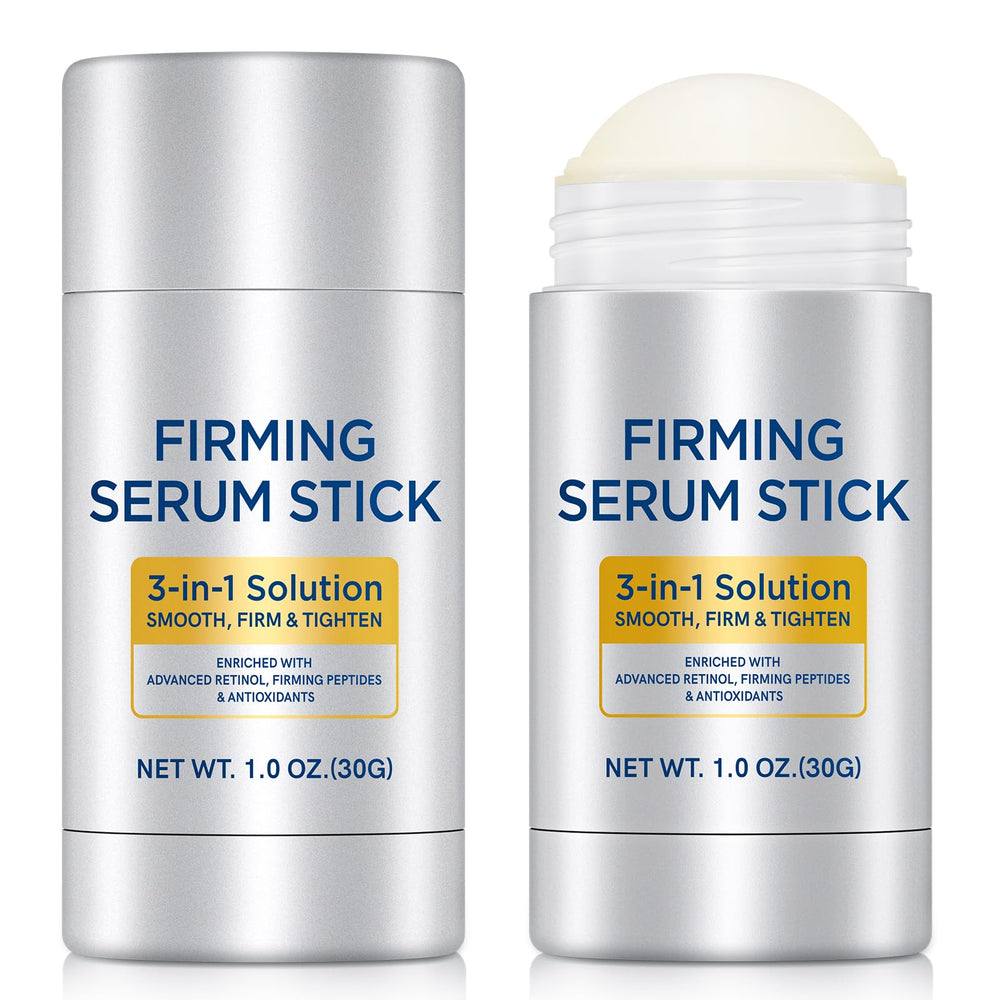 APUUFYQC Retinol Serum Stick applied to the face for firmer, smoother skin.