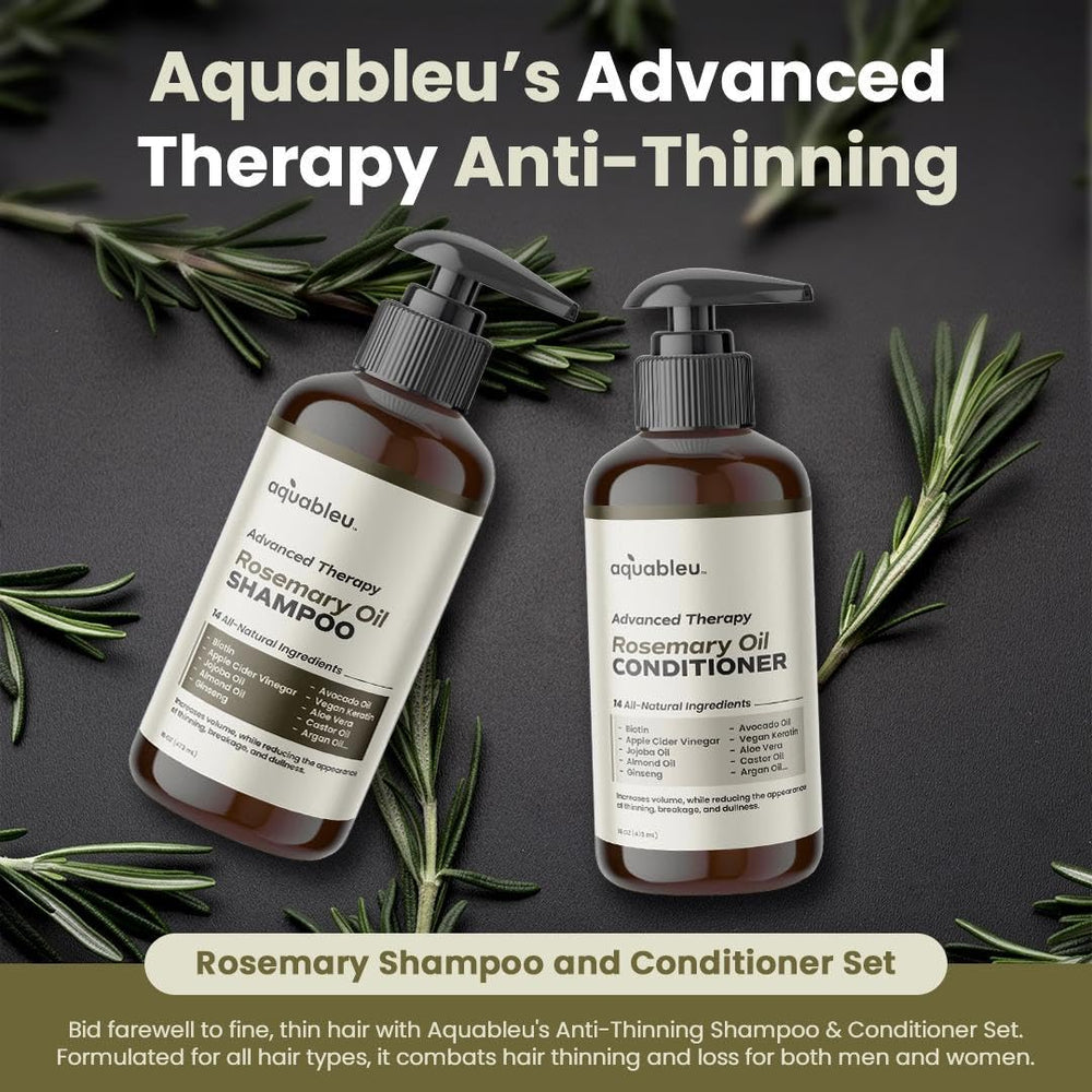 Aquableu 14 natural ingredients graphic spotlights nourishing scalp support.