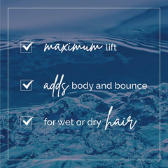Aquage Uplifting Foam applied on wet hair for even distribution and lift.