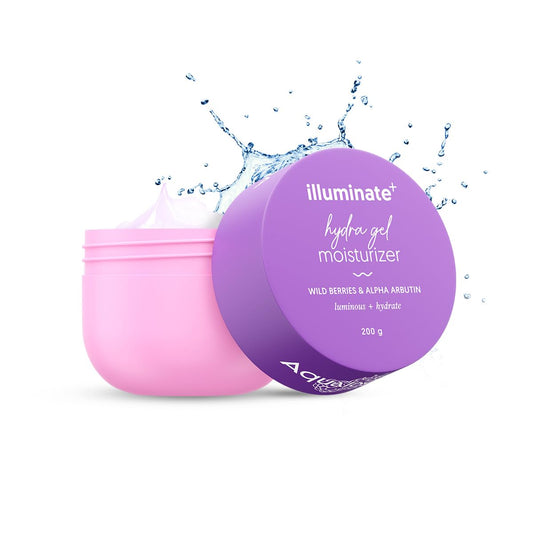 Aqualogica Illuminate+ Hydra Gel bottle ready for daily hydration.