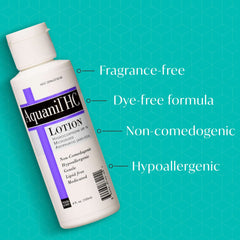 Aquanil HC Lotion texture close-up reveals light, non-greasy, oil-free feel