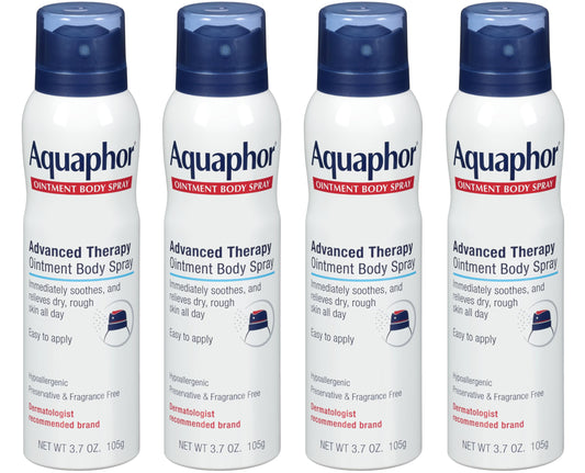 Aquaphor Ointment Body Spray provides even, continuous coverage for arms and legs.