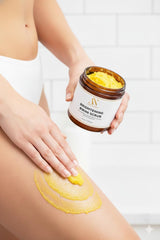 ArabelsNaturals razor bump treatment scrub soothes and prevents irritation.